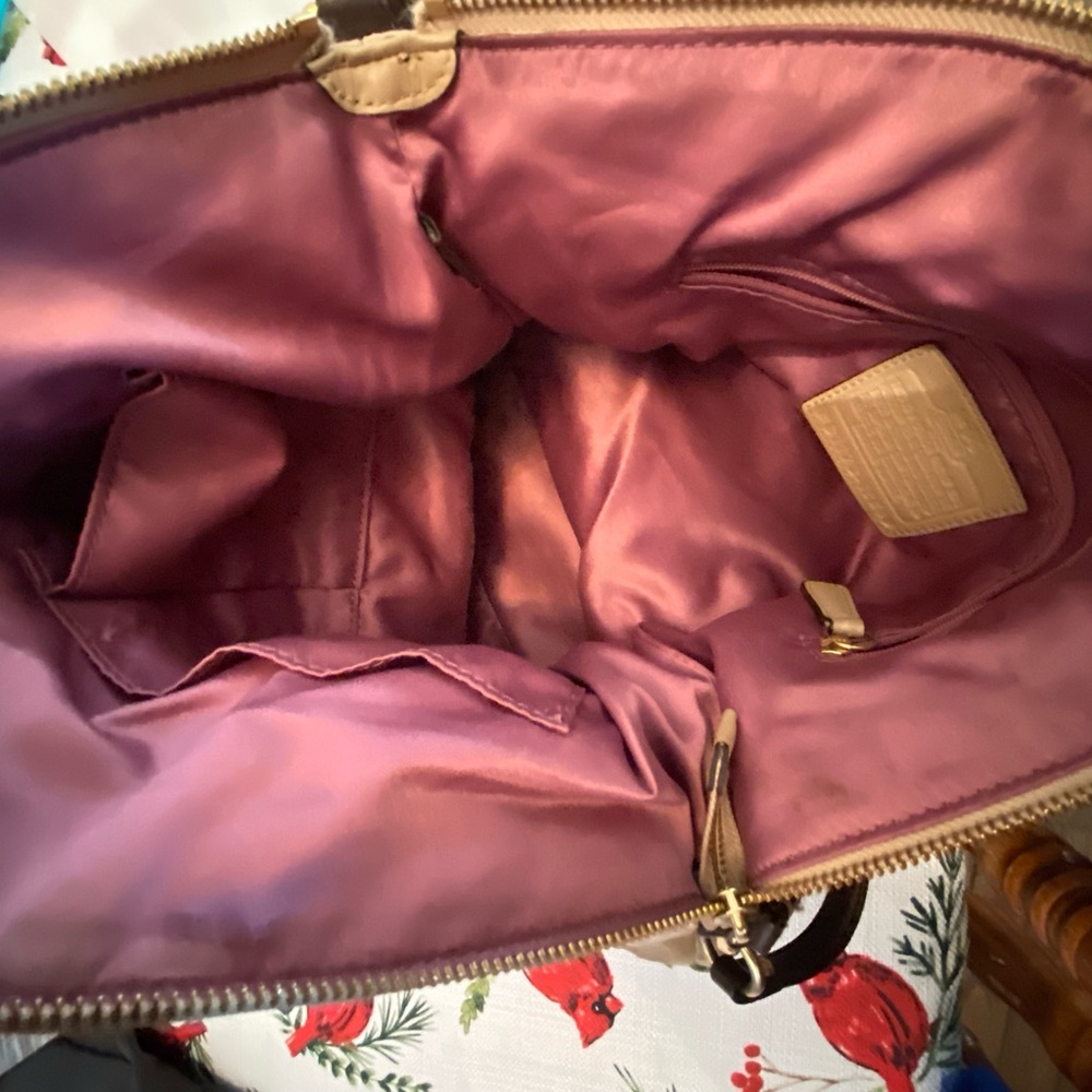 Coach Beige and Brown Signature Satchel - Picture 13 of 13